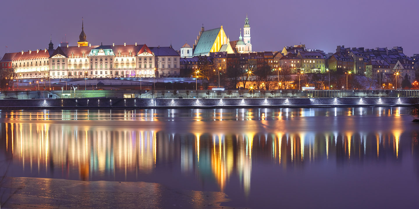 Panorama Szczecina nocą